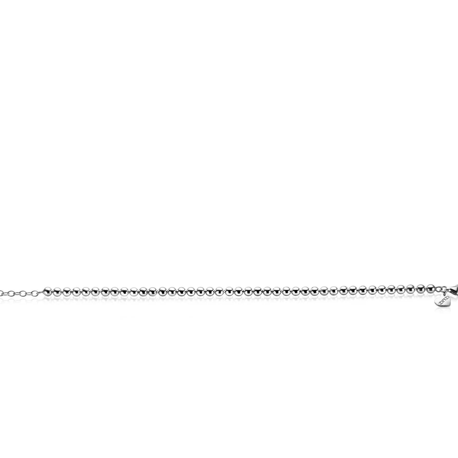 ZINZI zilveren armband met bolletjes schakel 4mm breed 18-20cm ZIA2659