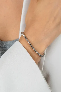 ZINZI zilveren armband met bolletjes schakel 4mm breed 18-20cm ZIA2659