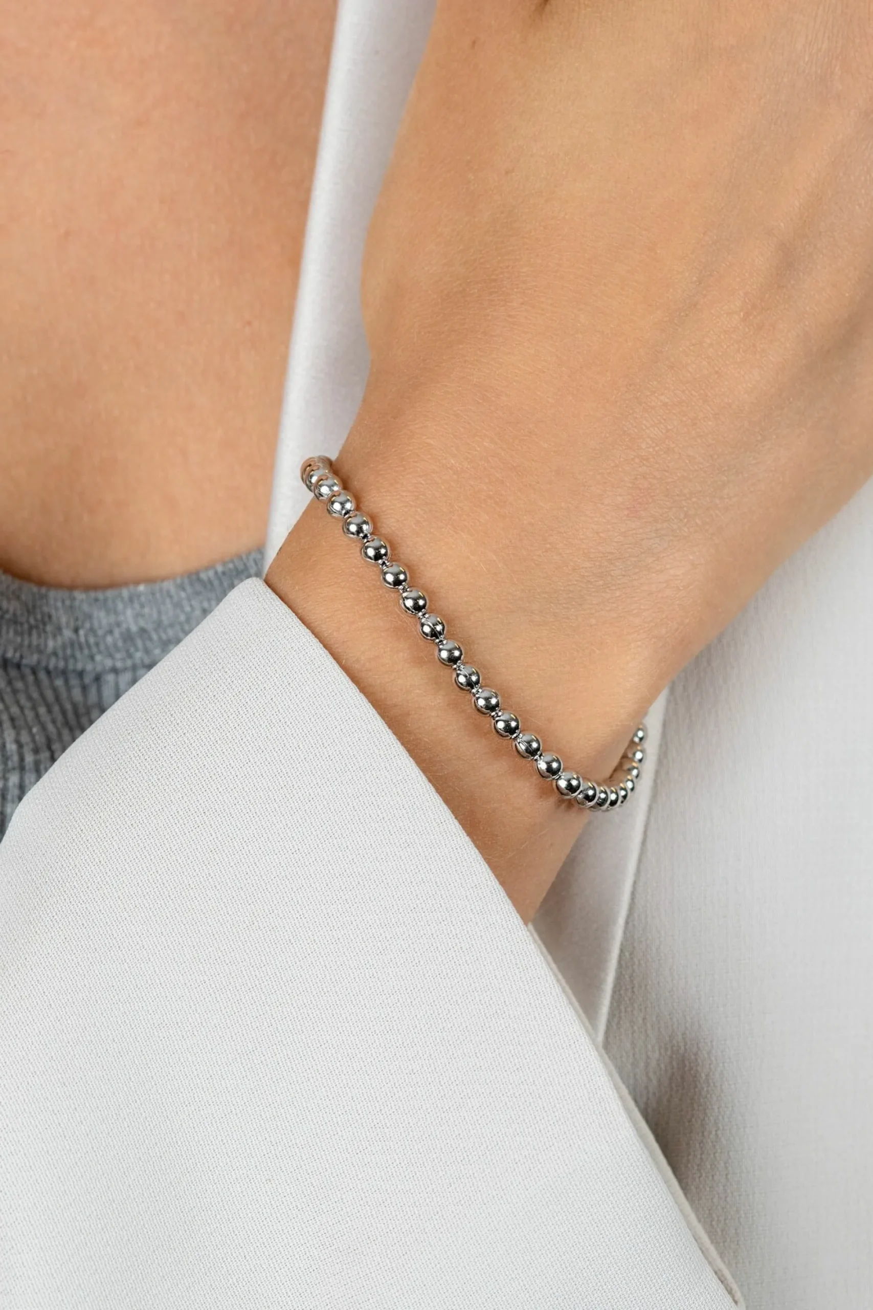 ZINZI zilveren armband met bolletjes schakel 4mm breed 18-20cm ZIA2659