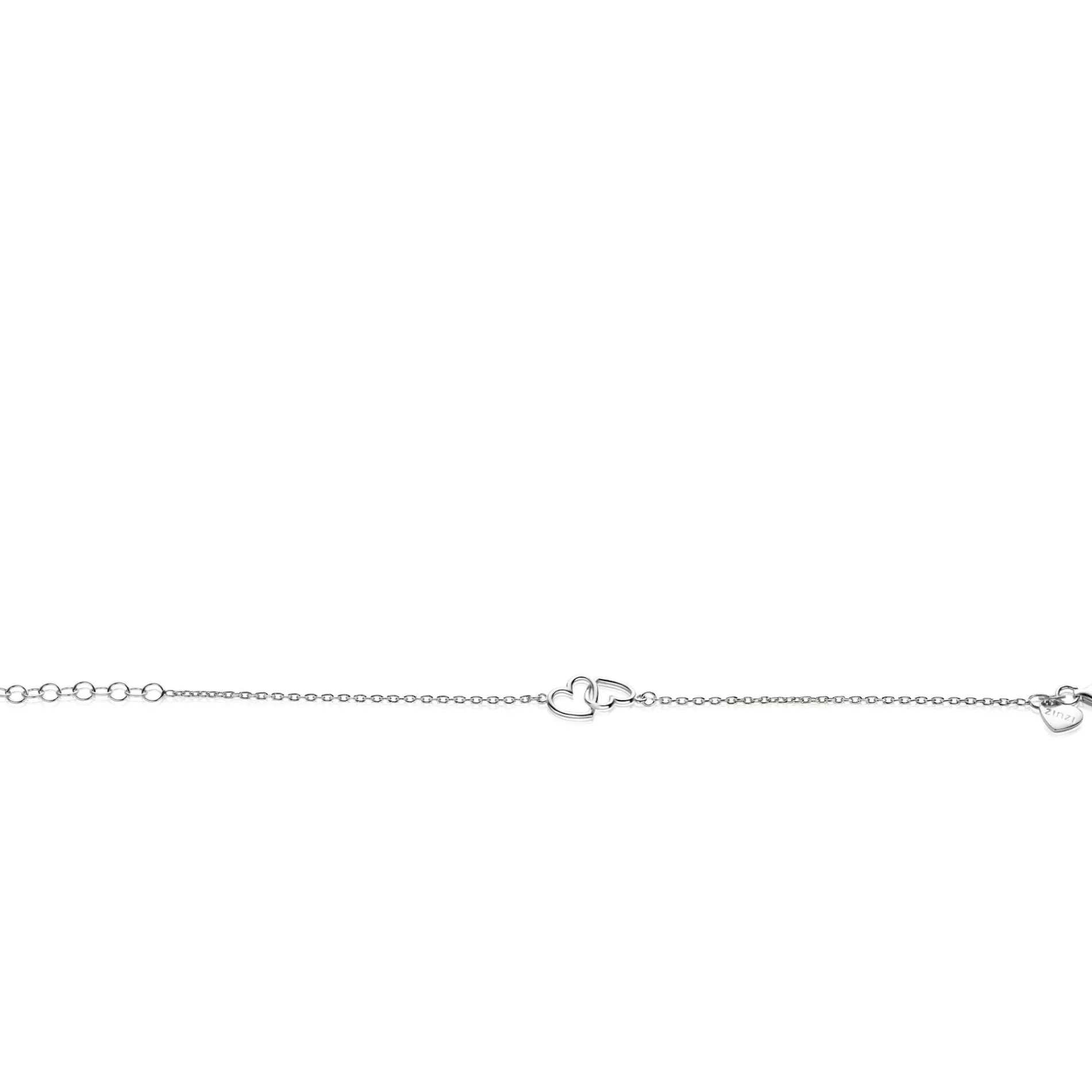 ZINZI zilveren armband met 2 verbonden hartjes 16,5-19,5cm ZIA2513