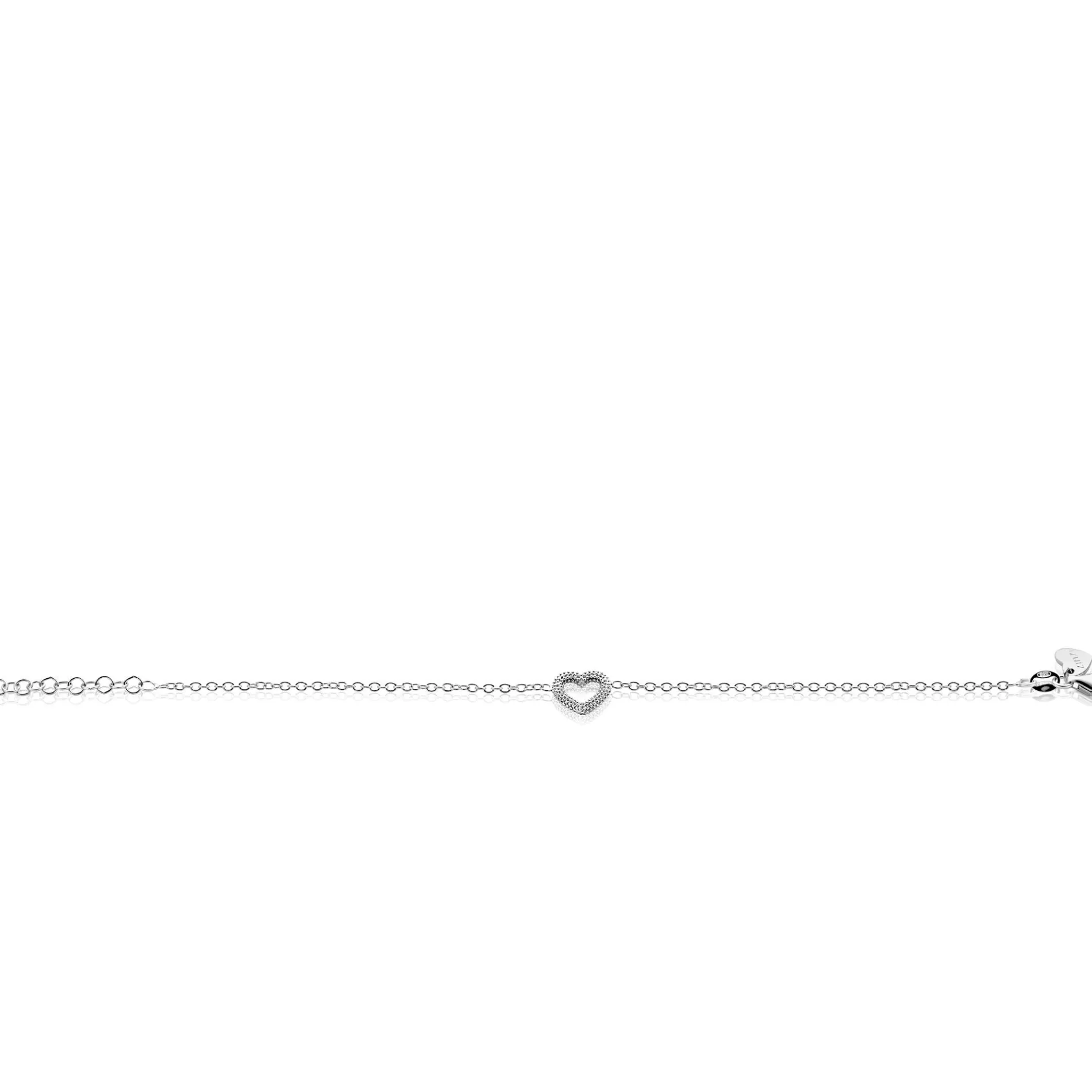 ZINZI zilveren armband met open hartje (9,5mm) voorzien van een bolstructuur 17-20cm ZIA2703