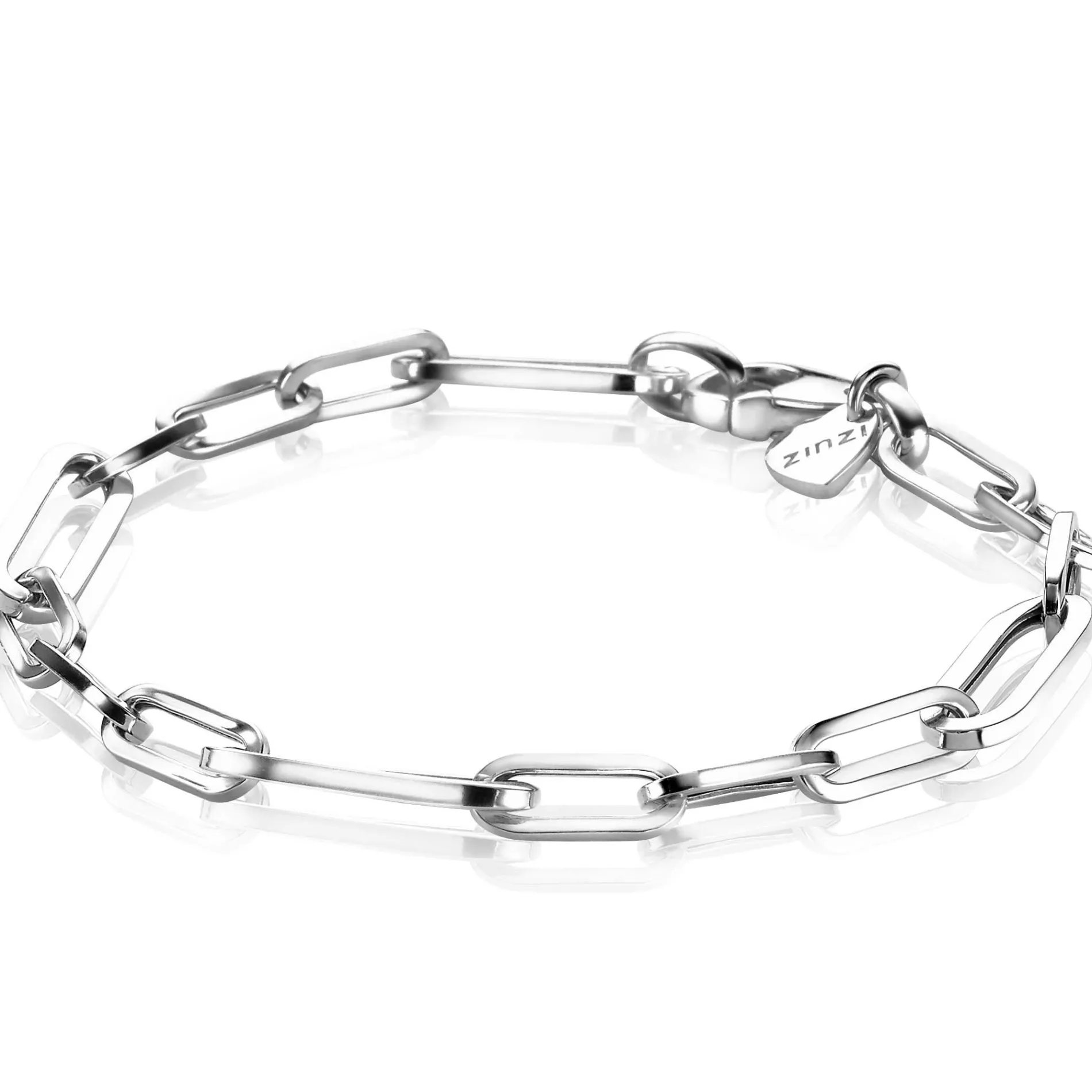 ZINZI zilveren armband met ovale closed for ever schakels 6mm breed ZIA1990
