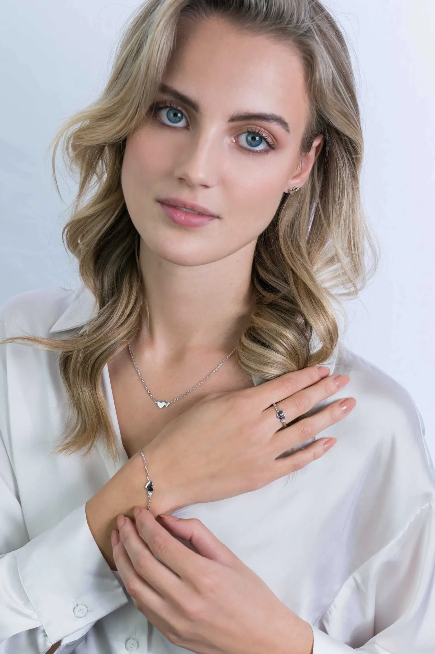 ZINZI zilveren armband met hartjes zirconia's/zilver 18-20cm ZIA2137