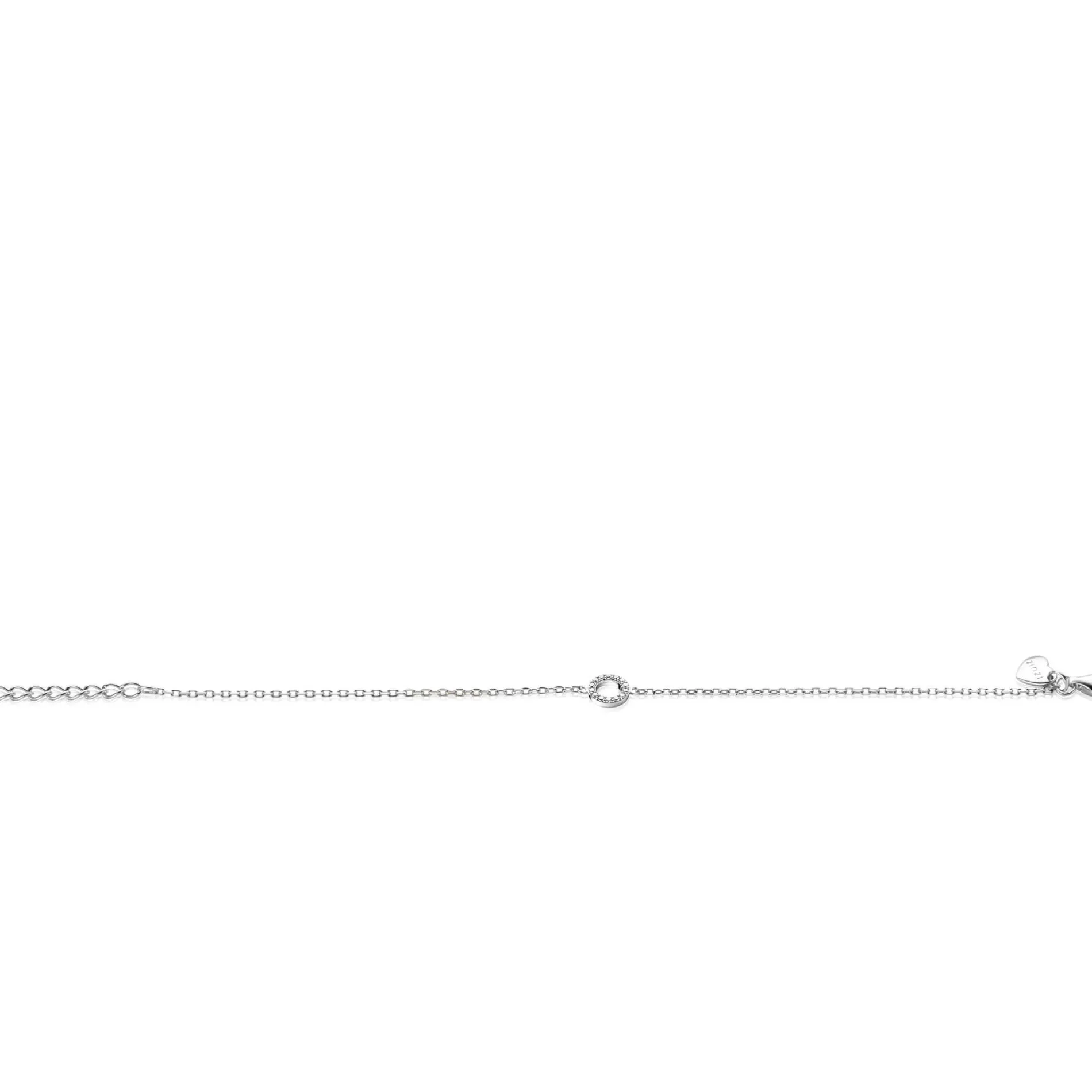 ZINZI zilveren armband met open rondje (7,5mm) bezet met witte zirconia's 16,5-19,5cm ZIA2550