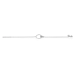 ZINZI zilveren armband open rond en hart in elkaar wit ZIA1483