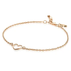 ZINZI zilveren armband rosé verguld met open hartje ZIA1420R