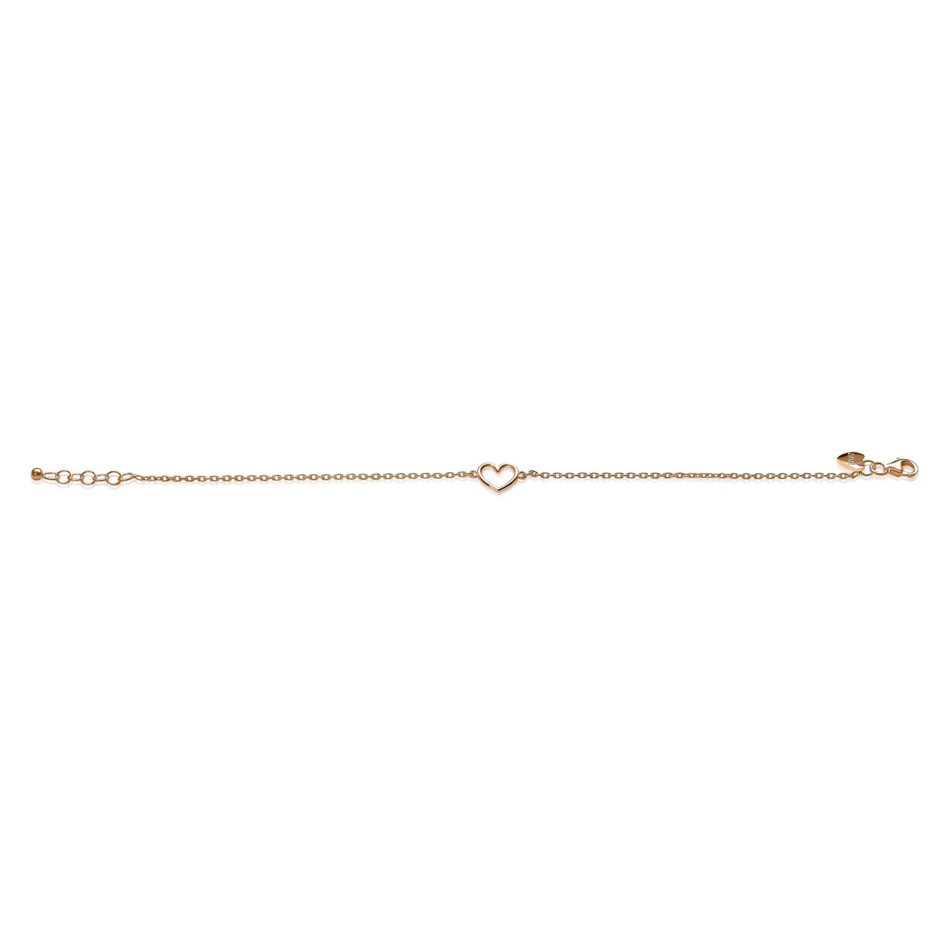 ZINZI zilveren armband rosé verguld met open hartje ZIA1420R