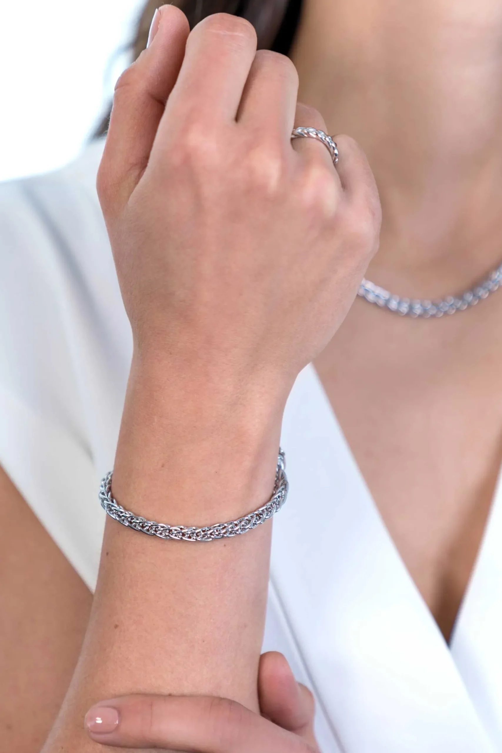 ZINZI zilveren armband vossenstaart 5mm breed 19cm ZIA2214