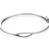 ZINZI zilveren bangle armband cross-over wit zirconia met scharniersluiting ZIA1971