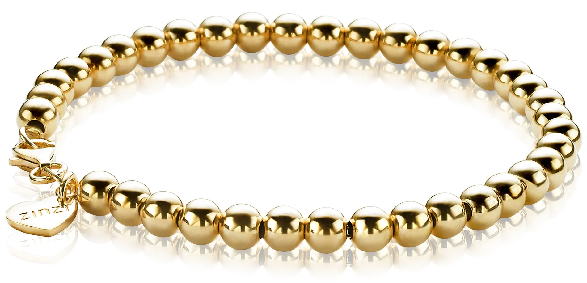 ZINZI zilveren bolletjes armband geel verguld 4mm breed 17-20cm ZIA1010G