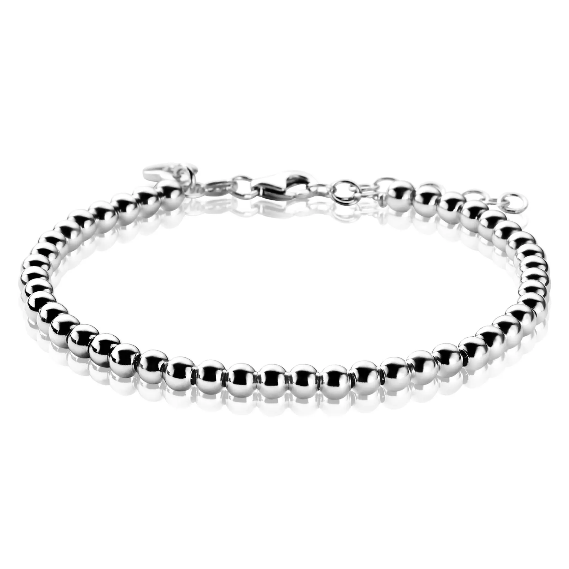 Zinzi zilveren bolletjes armband 4mm breed 17-20cm ZIA1010