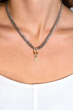 ZINZI zilveren brede gourmet ketting 42cm met ovale sluitring in 14K geel verguld ZIC2378
