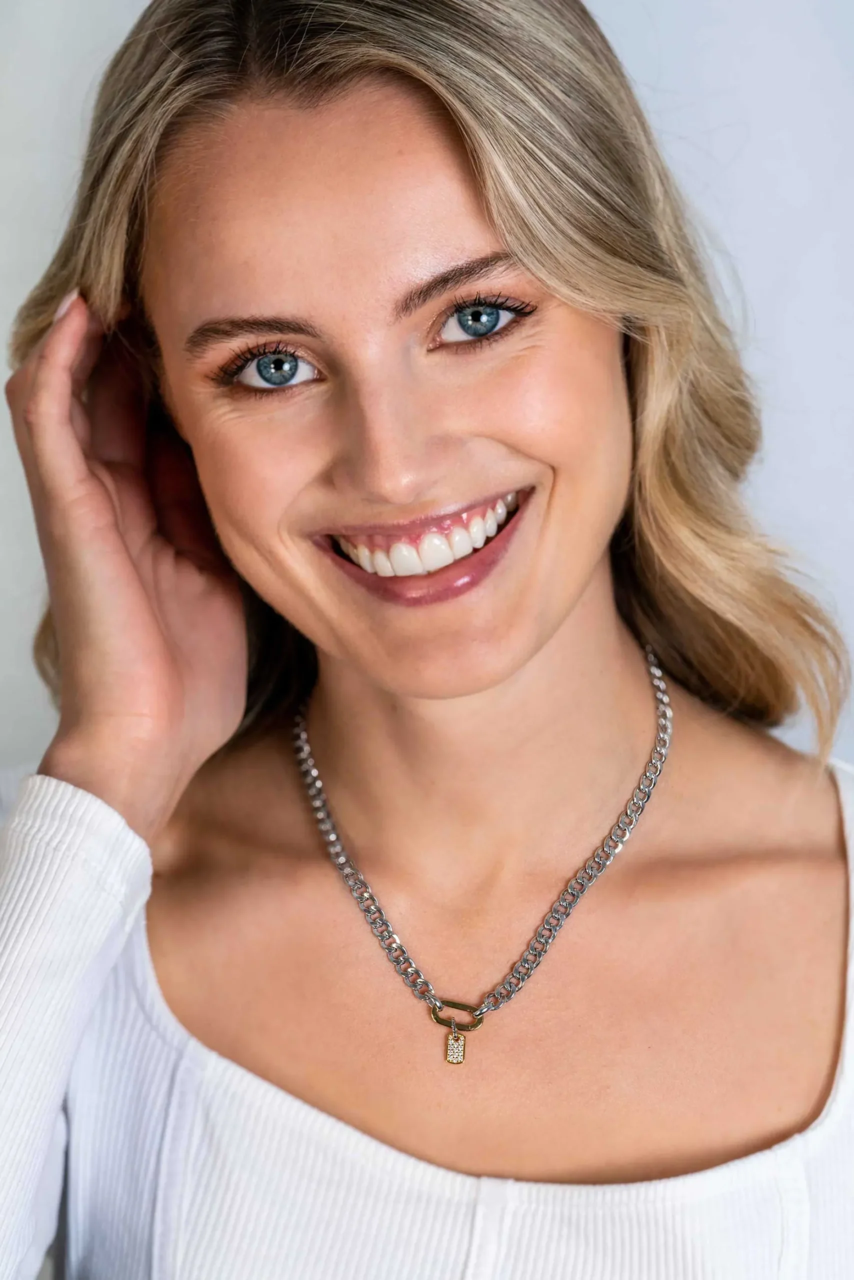 ZINZI zilveren brede gourmet ketting 42cm met ovale sluitring in 14K geel verguld ZIC2378