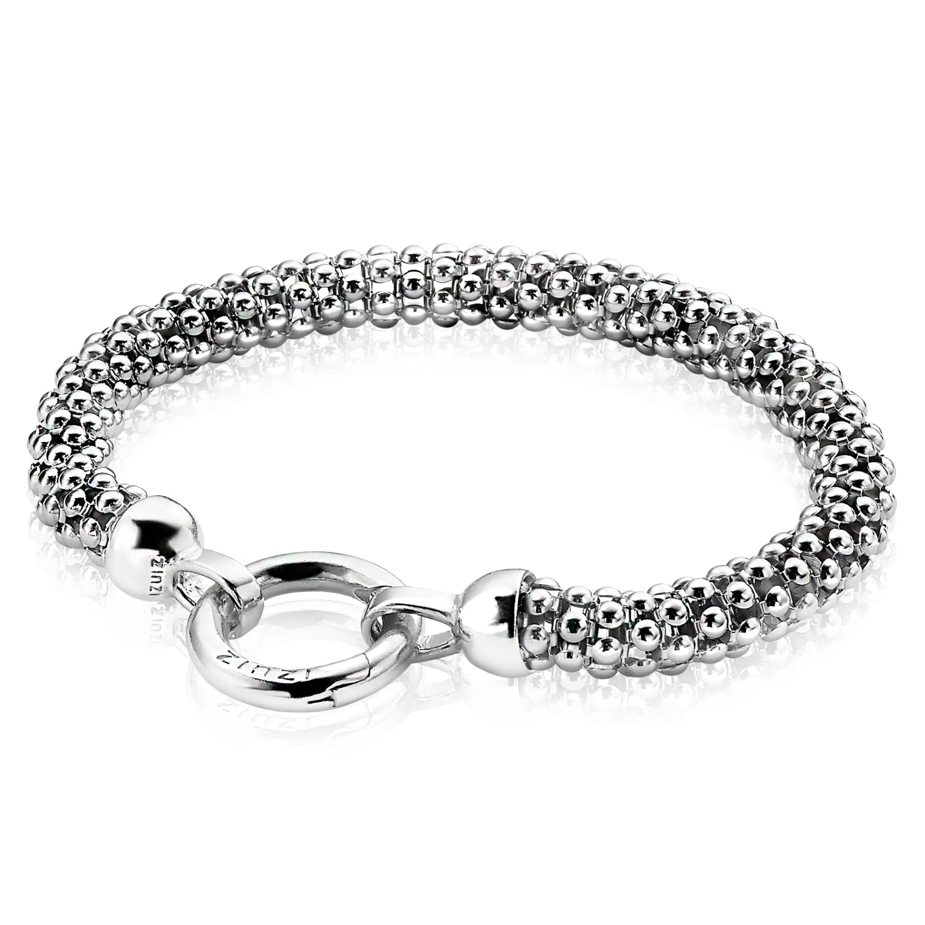Zinzi zilveren brede schakel armband 7mm breed, lengte 19cm ZIA733