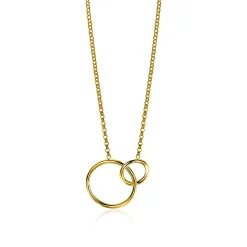 ZINZI zilveren collier geel verguld ronde vormen 42-45cm ZIC1278G