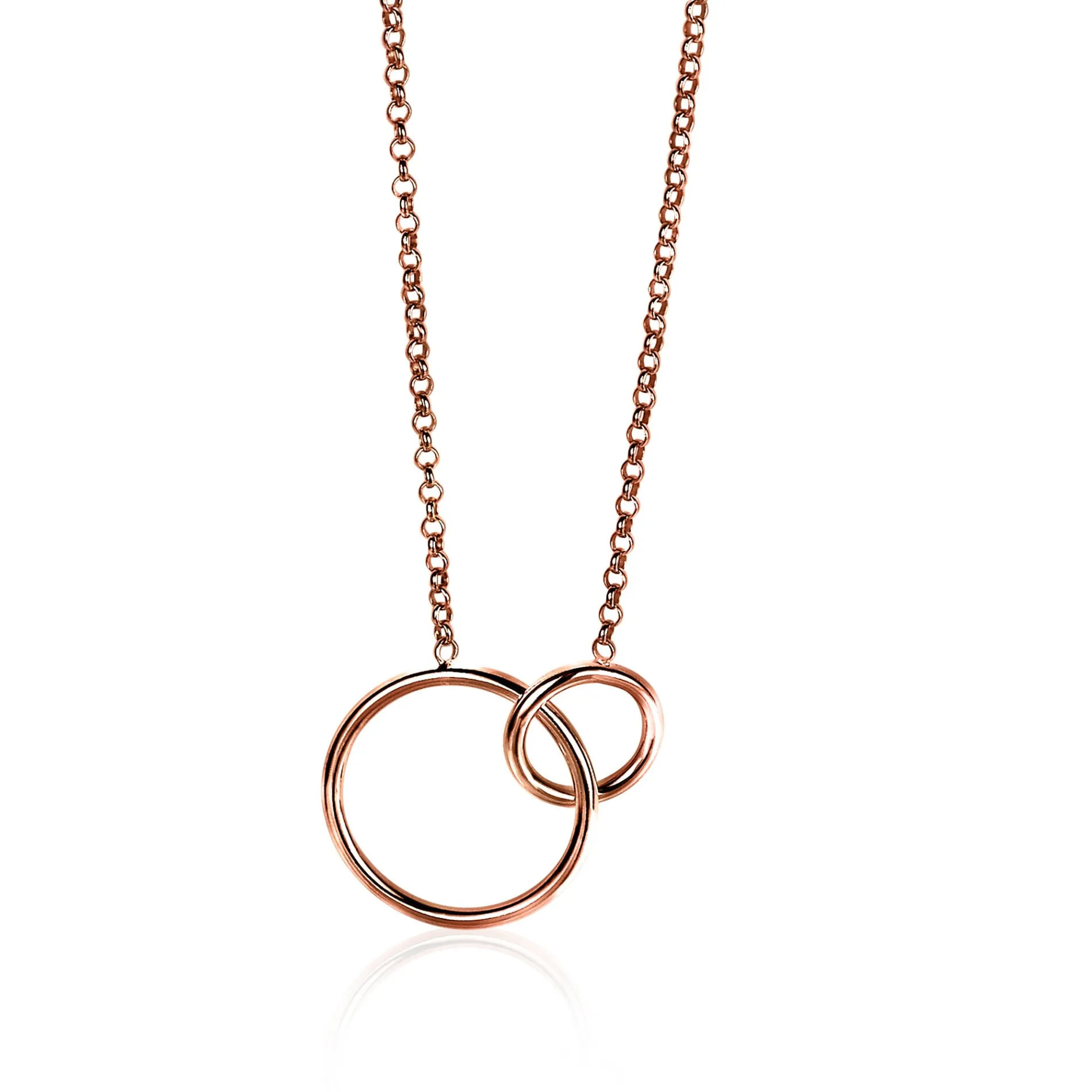 ZINZI zilveren collier rosé verguld ronde vormen 42-45cm ZIC1278R