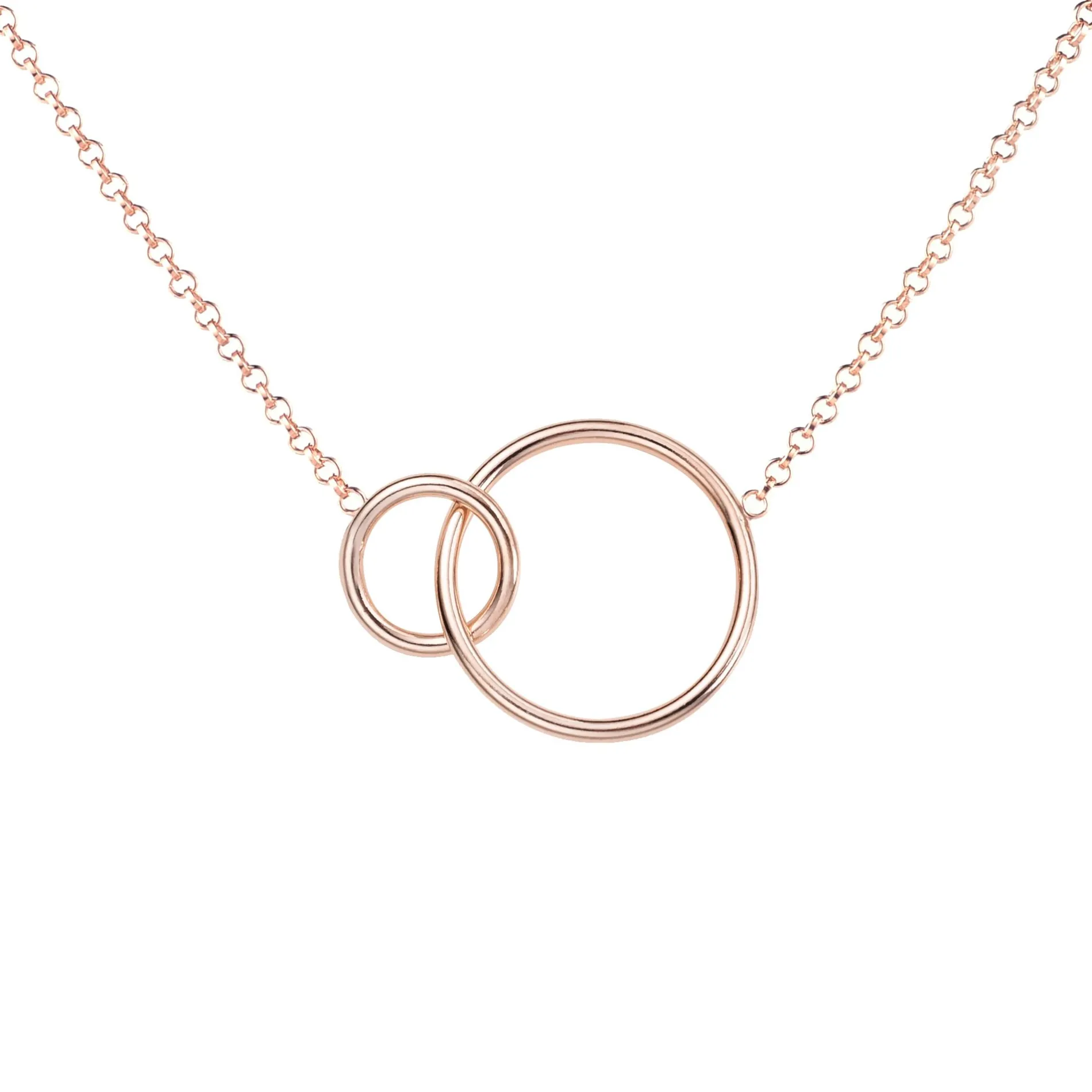 ZINZI zilveren collier rosé verguld ronde vormen 42-45cm ZIC1278R