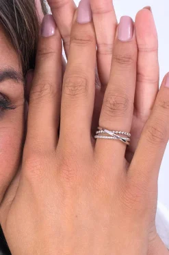 ZINZI zilveren cross-over ring ZIR1361