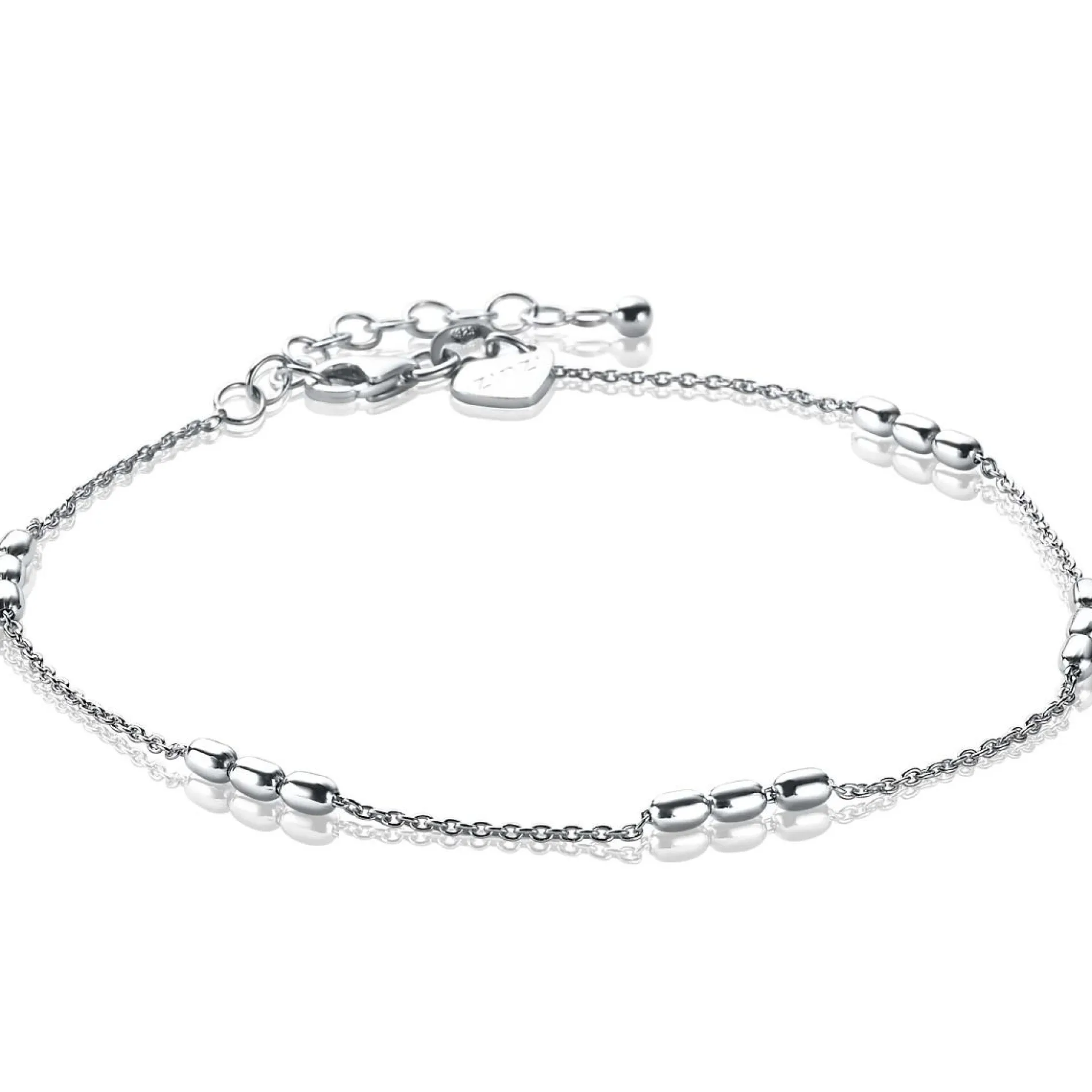 ZINZI zilveren enkelband ovaaltjes 23+4cm ZIE1809