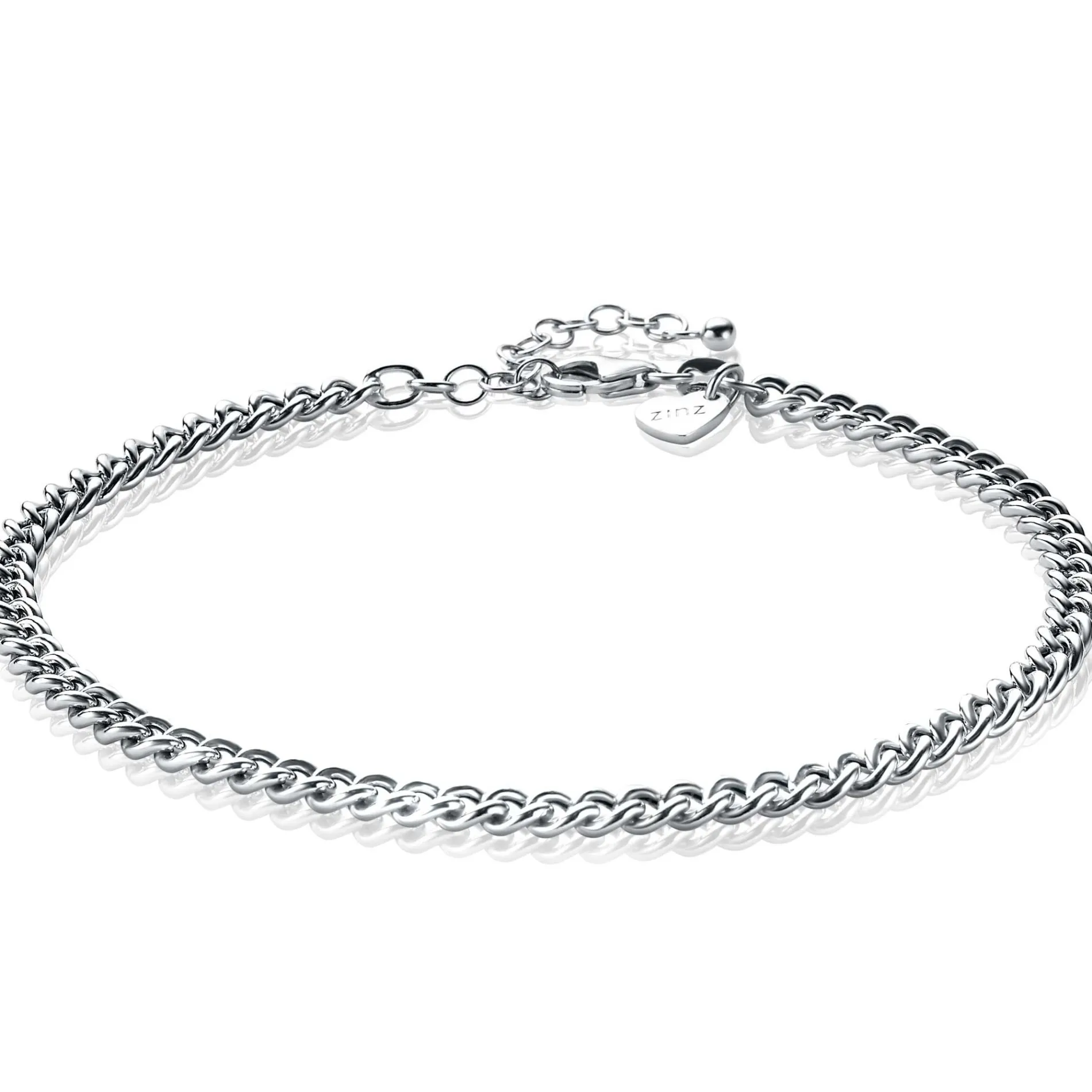 ZINZI zilveren enkelband gourmet 23+4cm ZIE1414