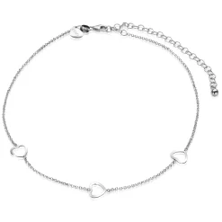 ZINZI zilveren enkelband hartjes 23+4cm ZIE1188