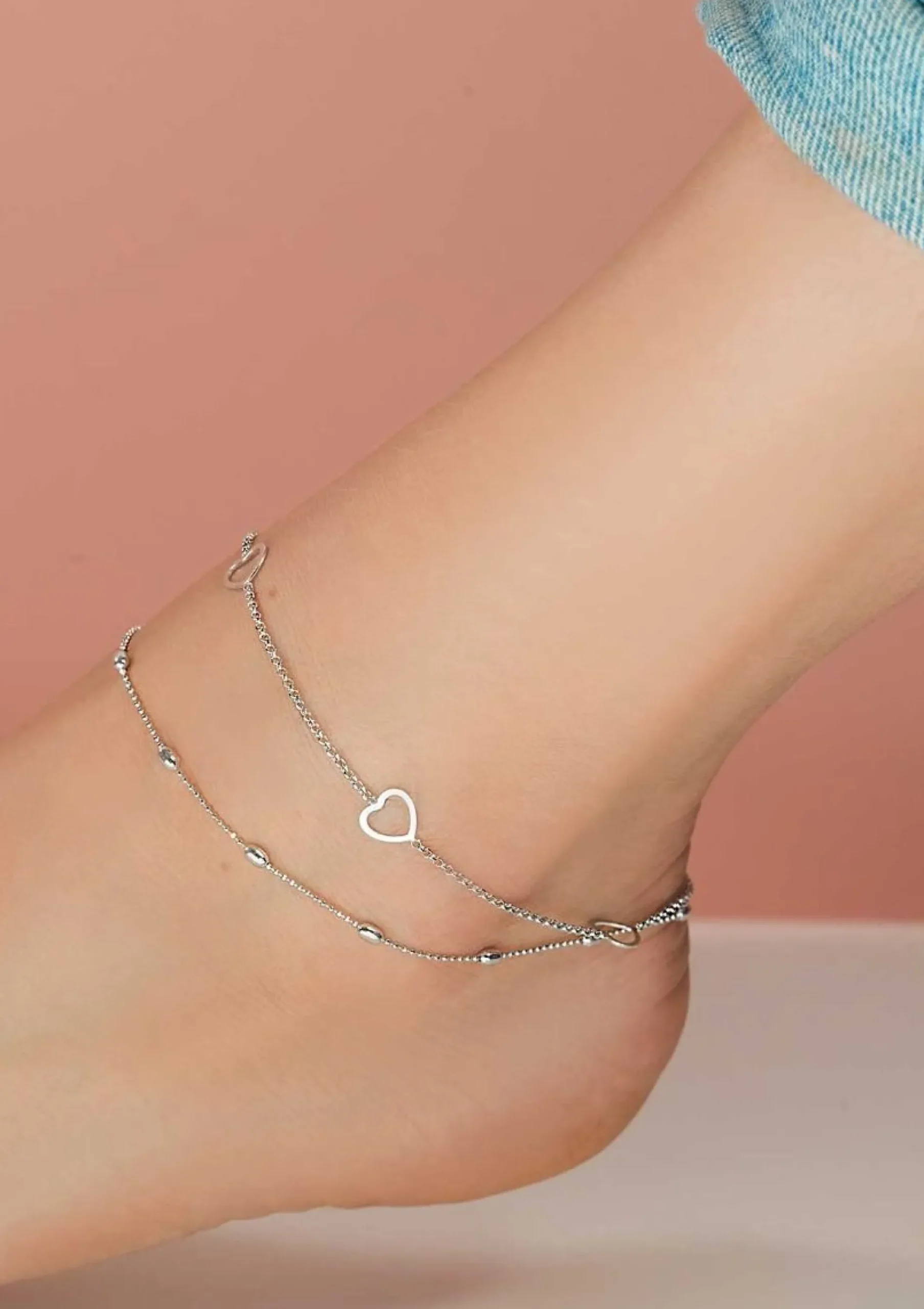 ZINZI zilveren enkelband hartjes 23+4cm ZIE1188