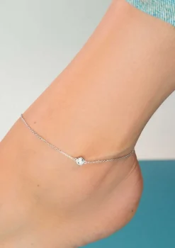 ZINZI zilveren enkelband rond wit 23+4cm ZIE1393