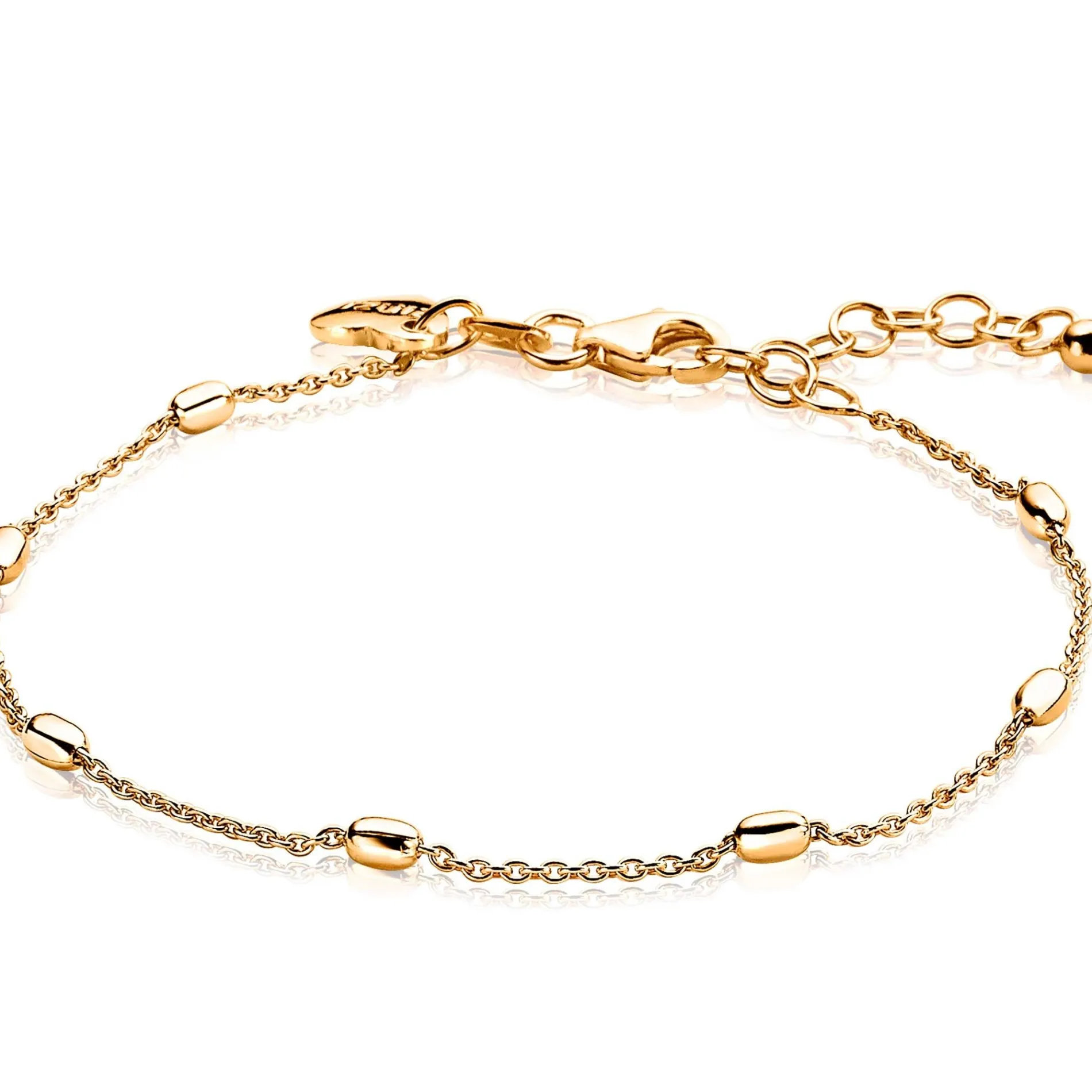 ZINZI zilveren fantasie armband geel verguld ovaal 16,5-20cm ZIA1655G