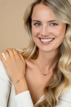 ZINZI zilveren fantasie armband met aan elkaar verbonden Infinity tekens 17-19cm ZIA2649