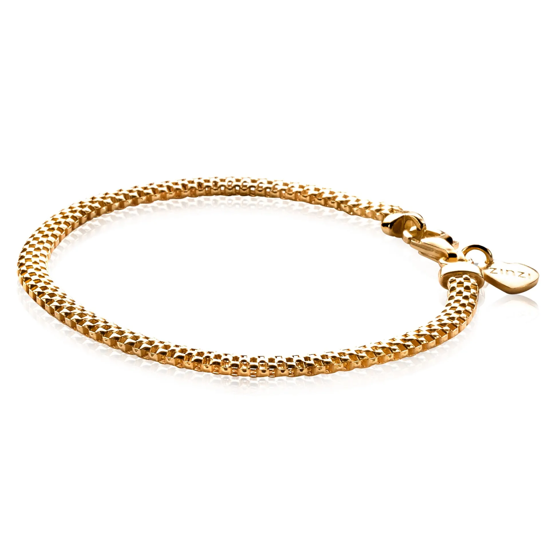 ZINZI zilveren fantasie armband geel verguld 18,5cm ZIA878G