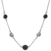 ZINZI zilveren fantasie collier met zwarte grijze kleurstenen 45cm ZIC1937
