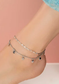 ZINZI zilveren fantasie enkelband gedraaid 23+4cm ZIE1458