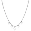 ZINZI zilveren fantasie ketting met 5 bungelende driehoekvormen 45cm ZIC1555