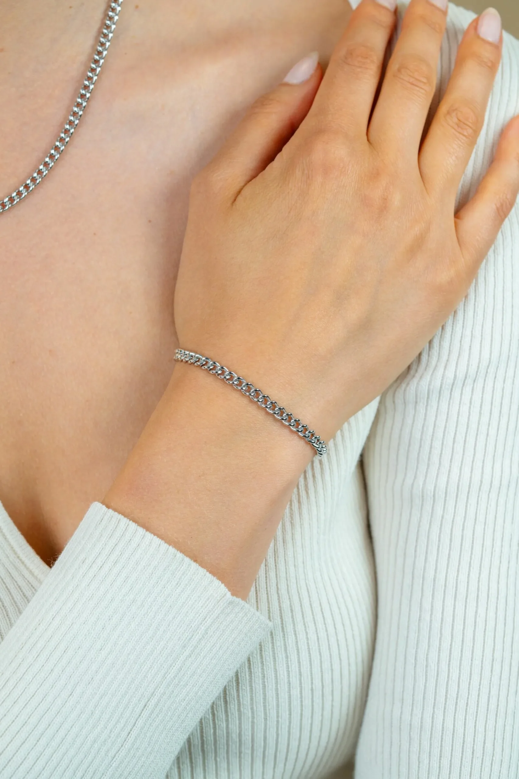 ZINZI zilveren gourmet armband 4,5mm breed 18,5cm ZIA1414