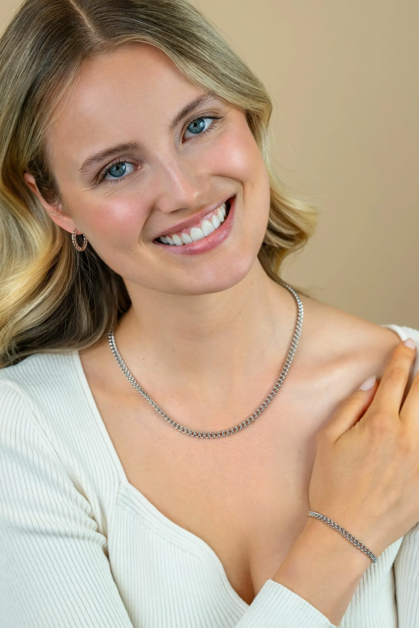 ZINZI zilveren gourmet armband 4,5mm breed 18,5cm ZIA1414