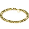 ZINZI zilveren gourmet armband geel verguld 6,5mm breed 19cm ZIA1056G