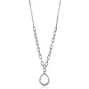 ZINZI zilveren gourmet collier met grotere ovale schakels en grote ovale hanger 40-45cm ZIC2481