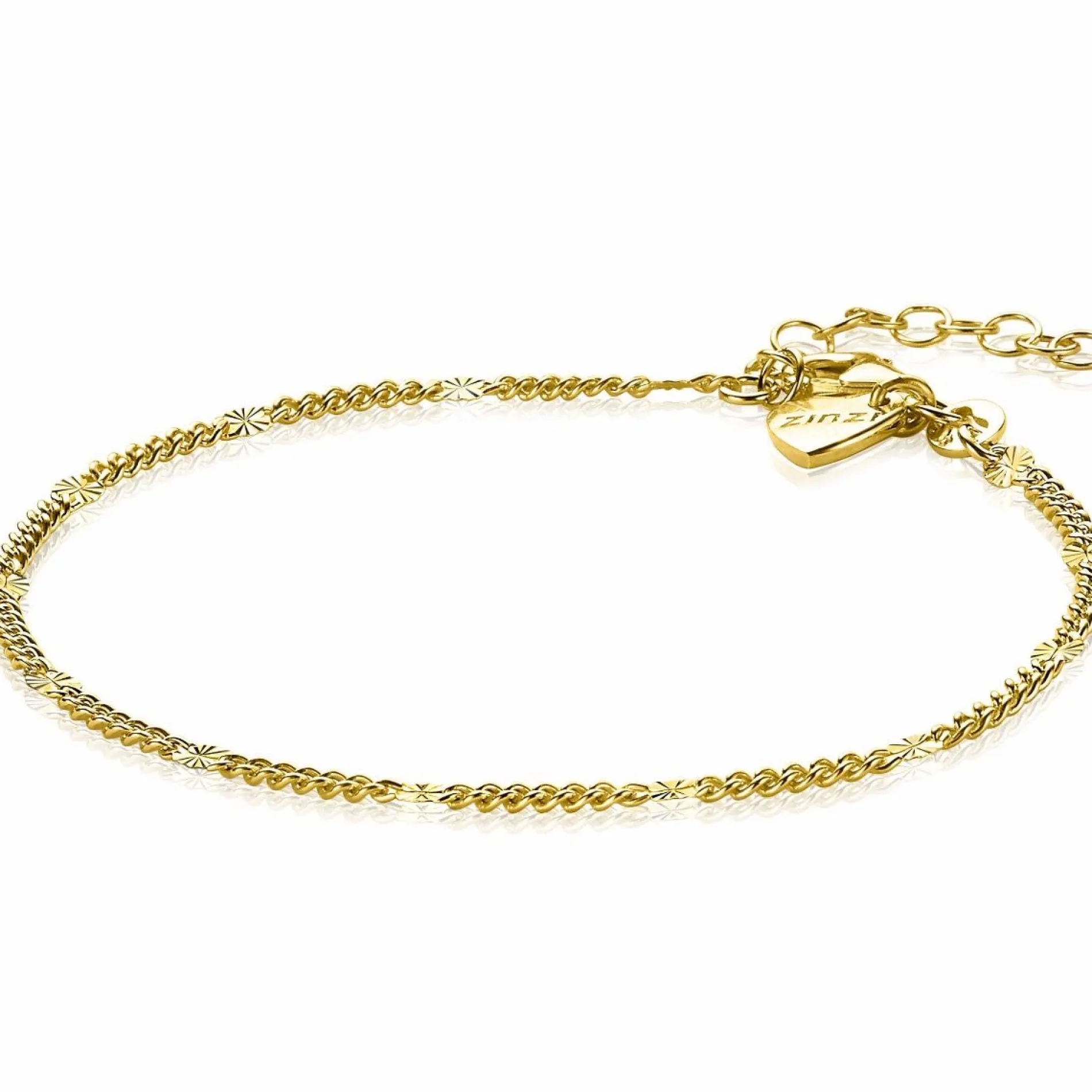 ZINZI zilveren gourmet fantasie armband 14K geel verguld 2,7mm breed 17-20cm ZIA2157G