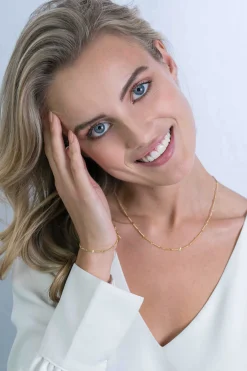 ZINZI zilveren gourmet fantasie armband 14K geel verguld 2,7mm breed 17-20cm ZIA2157G
