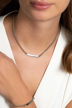 ZINZI zilveren gourmet ketting 4mm breed met plaat 18-21cm ZIC2271