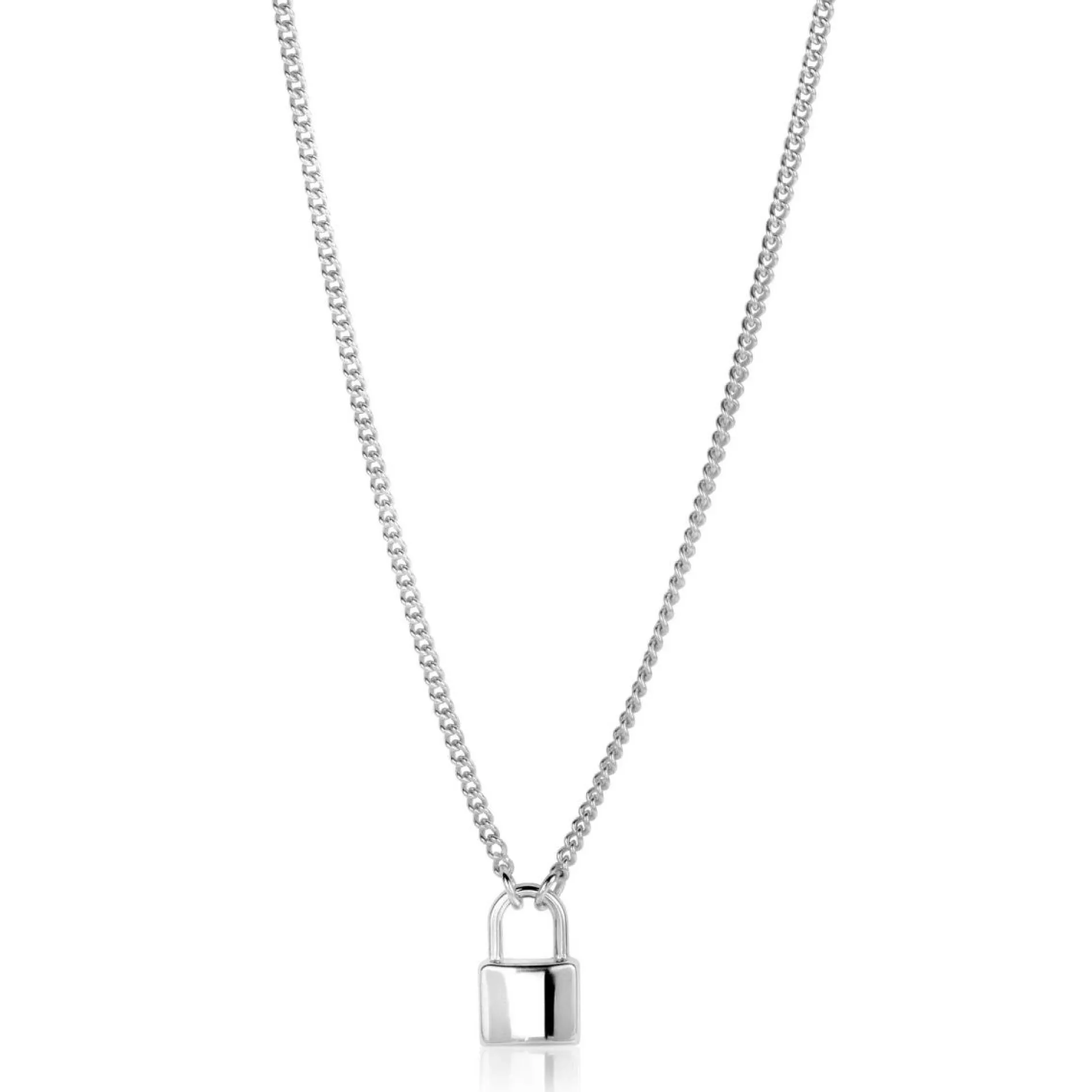 ZINZI zilveren gourmet ketting 45cm met trendy slotje als bedel 40-45cm ZIC2354