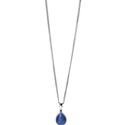 ZINZI zilveren hanger blauw peervorm 20mm ZIH1934B (zonder collier)