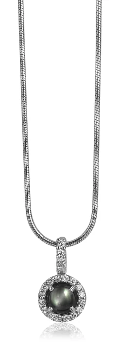 Zinzi zilveren hanger donkergrijs parelmoer ZIH1039Z