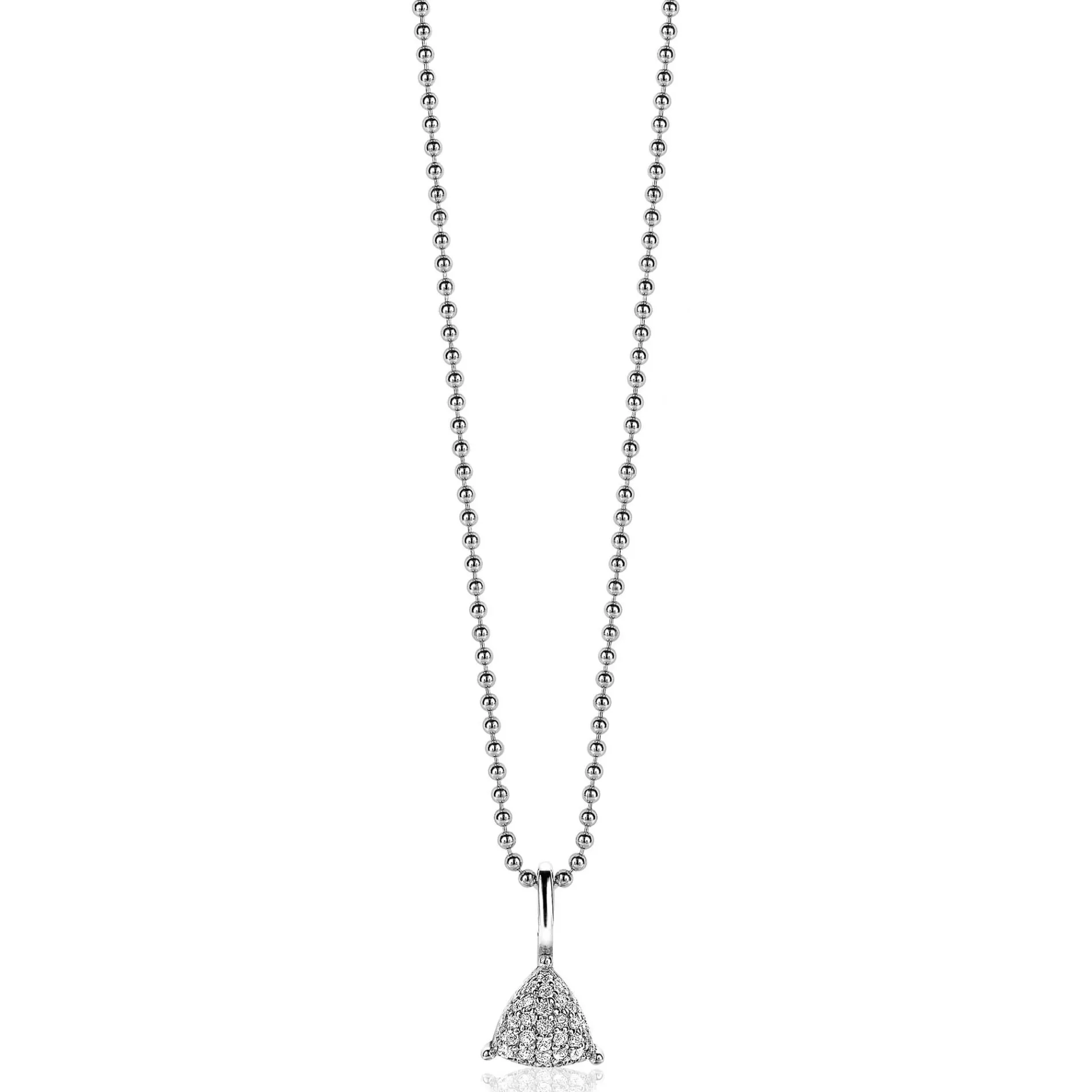 ZINZI zilveren hanger driehoek wit ZIH2075 (zonder collier)