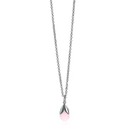 ZINZI zilveren hanger druppel roze ZIH1877R (zonder collier)