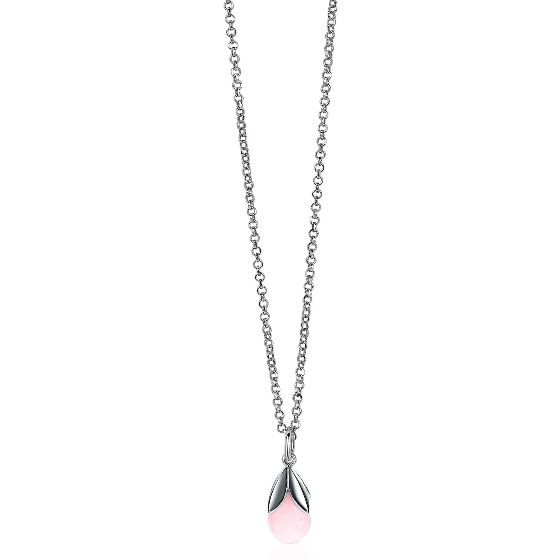 ZINZI zilveren hanger druppel roze ZIH1877R (zonder collier)