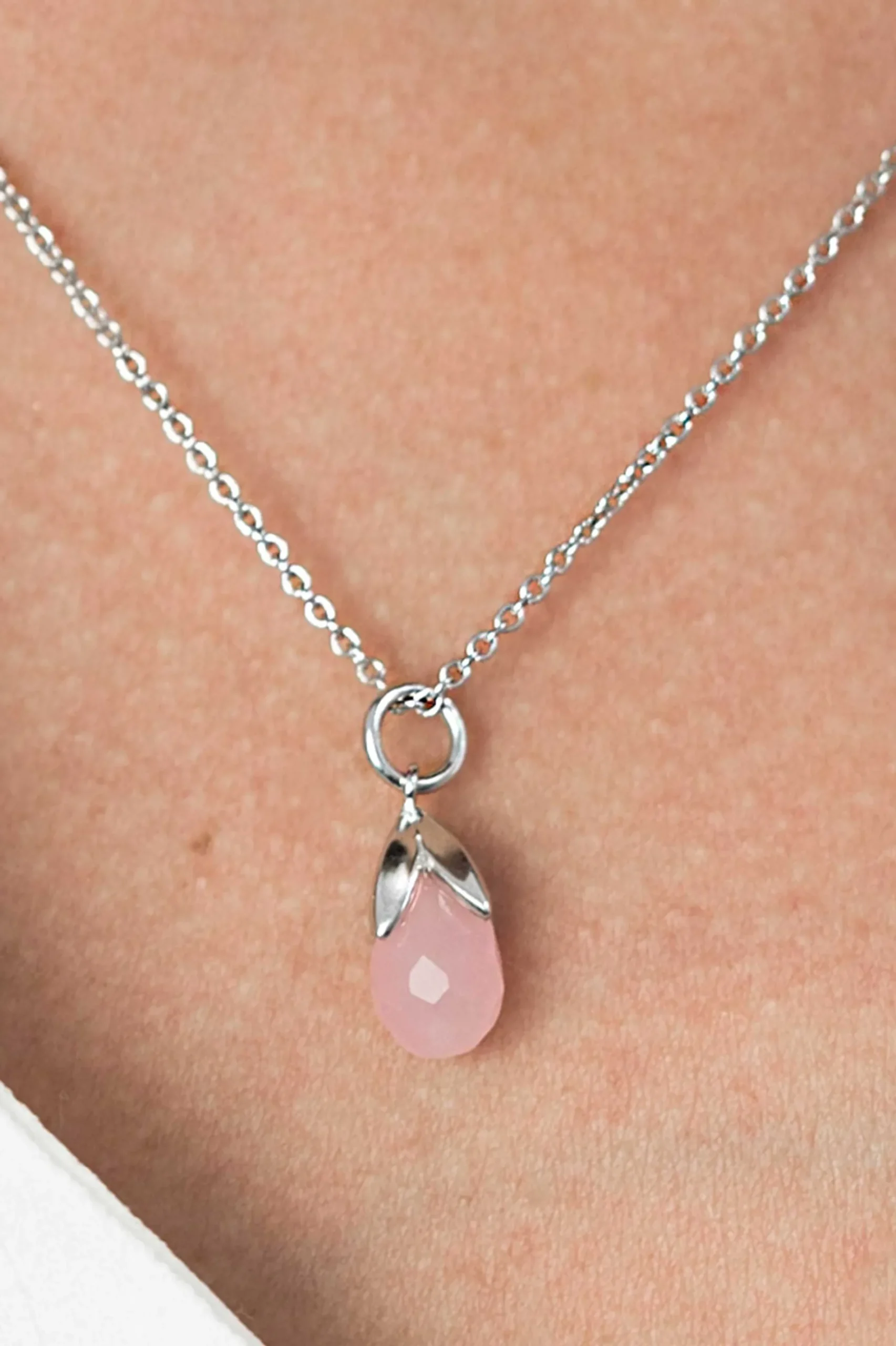 ZINZI zilveren hanger druppel roze ZIH1877R (zonder collier)