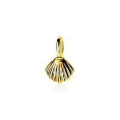 ZINZI zilveren hanger geel verguld schelpje ZIH2062G (zonder collier)
