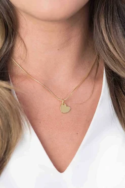 ZINZI zilveren hanger geel verguld glad hartje 12mm ZIH1826G (zonder collier)