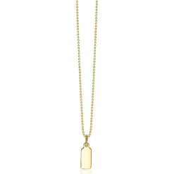 ZINZI zilveren hanger geel verguld glad rechthoek ZIH2344G (zonder collier)